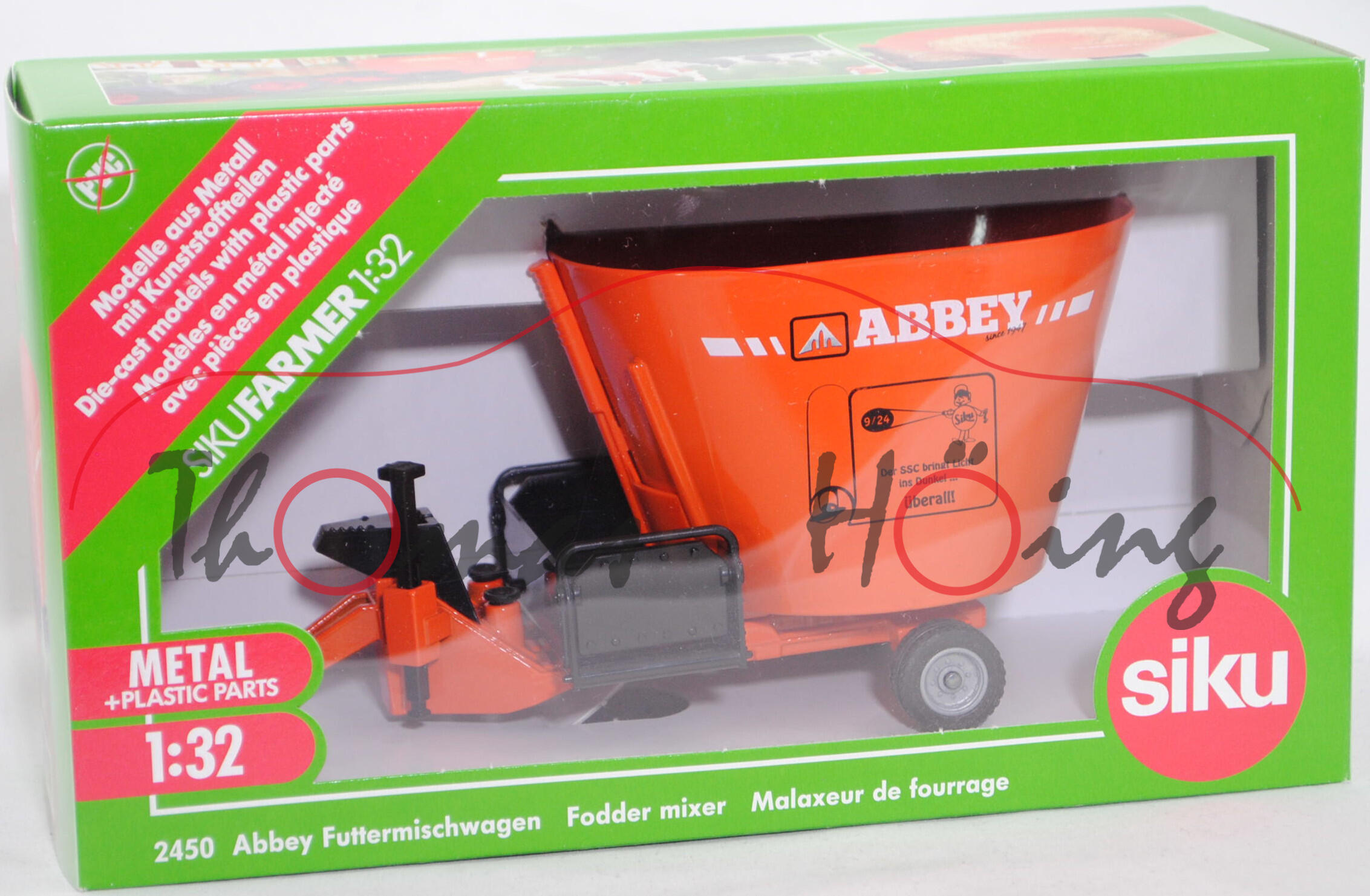 00701 SSC 09 2024 ABBEY VF1250FD Futtermischwagen, orange/schwarz, ABBEY + SSC 9/24, SIKU, 1:32, L16nmp