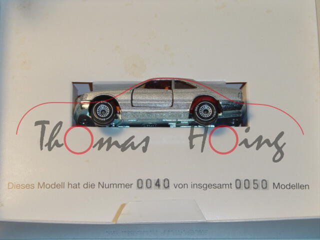 00002 WEGMAN Mercedes 500 SEC (Baureihe C 126), Modell 1981-1985, silbergraumetallic, Verglasung rauch, B4, WEGMA