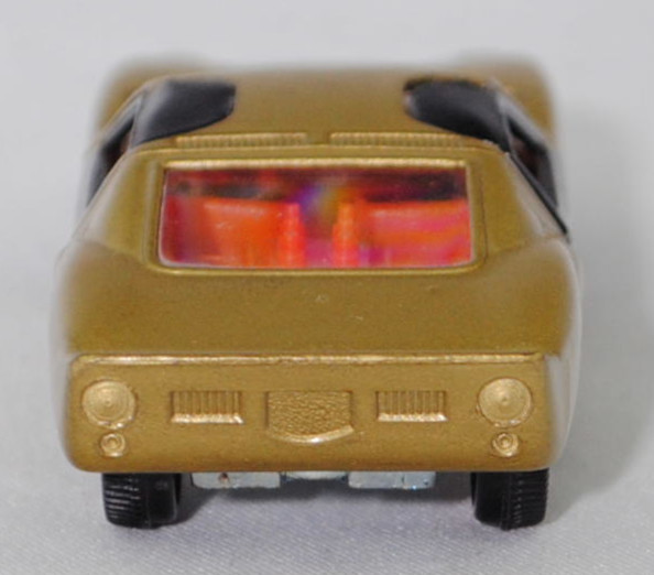 00005 Ford GT40 (Mk I bzw. Mark 1, Modell 1965-1967), Karosserie goldmetallic, Türen schwarz, Bpr. V 296 / W-Germ, Verglasung klar, R11 gerillt, SIKU SUPER, 1:57, m