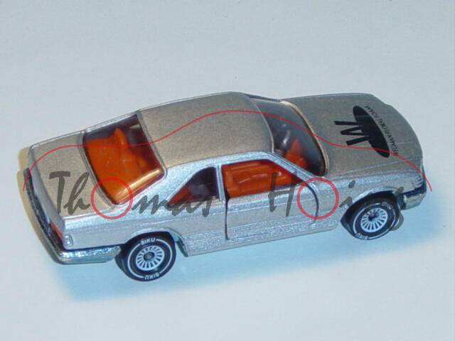 00002 WEGMAN Mercedes 500 SEC (Baureihe C 126), Modell 1981-1985, silbergraumetallic, Verglasung rauch, B4, WEGMA