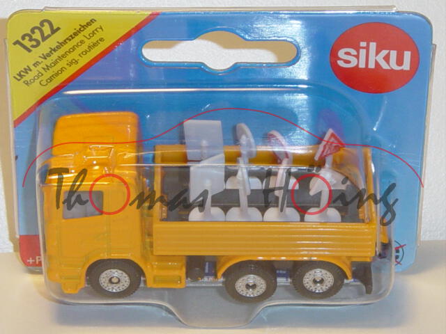 00005 Scania R380 (CR16, Day cab, Modell 2004-2009) LKW mit Verkehrszeichen, melonengelb, P29e