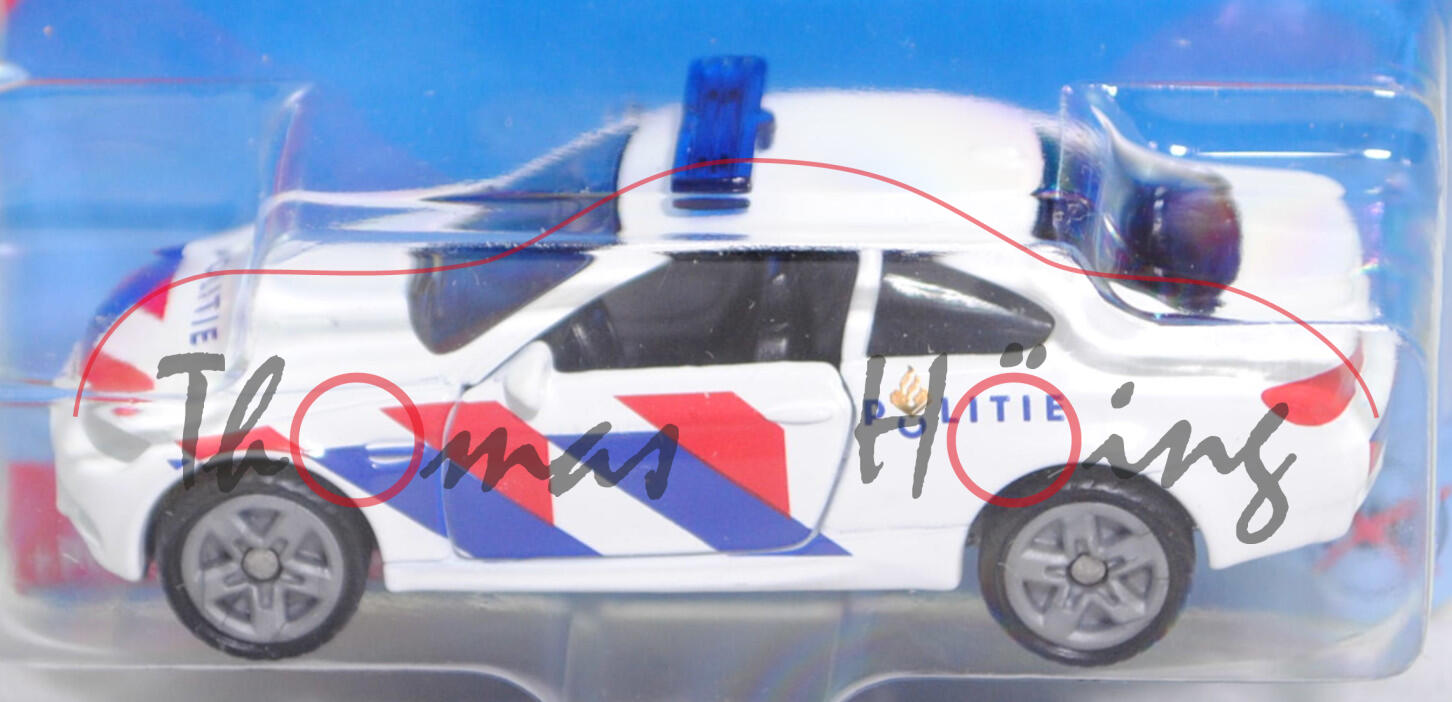 00300 NL BMW M3 Coupé (E92, Modell 2010-2013) Dutch Police, reinweiß, POLITIE, SIKU, 1:58, P29e