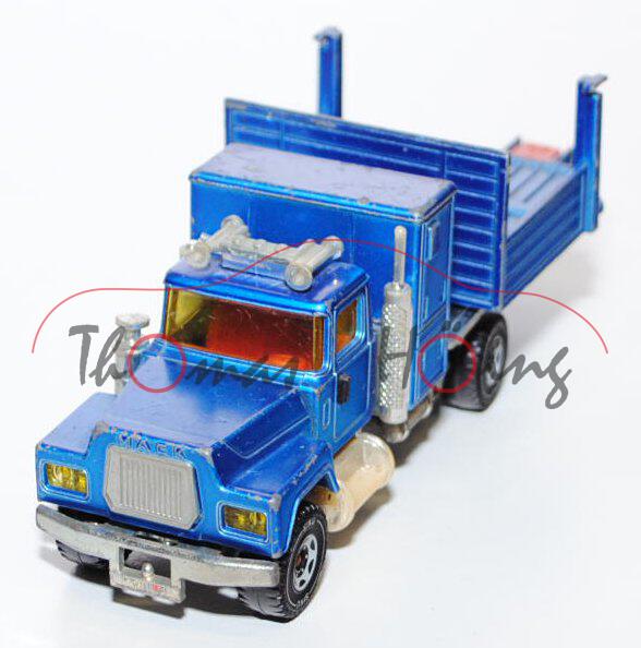 00000 Mack Conventional R612 (Modell 1966-1990) Schwertransporter, verkehrsblaumetallic, Spiegel+1 A