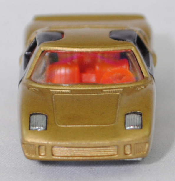 00005 Ford GT40 (Mk I bzw. Mark 1, Modell 1965-1967), Karosserie goldmetallic, Türen schwarz, Bpr. V 296 / W-Germ, Verglasung klar, R11 gerillt, SIKU SUPER, 1:57, m