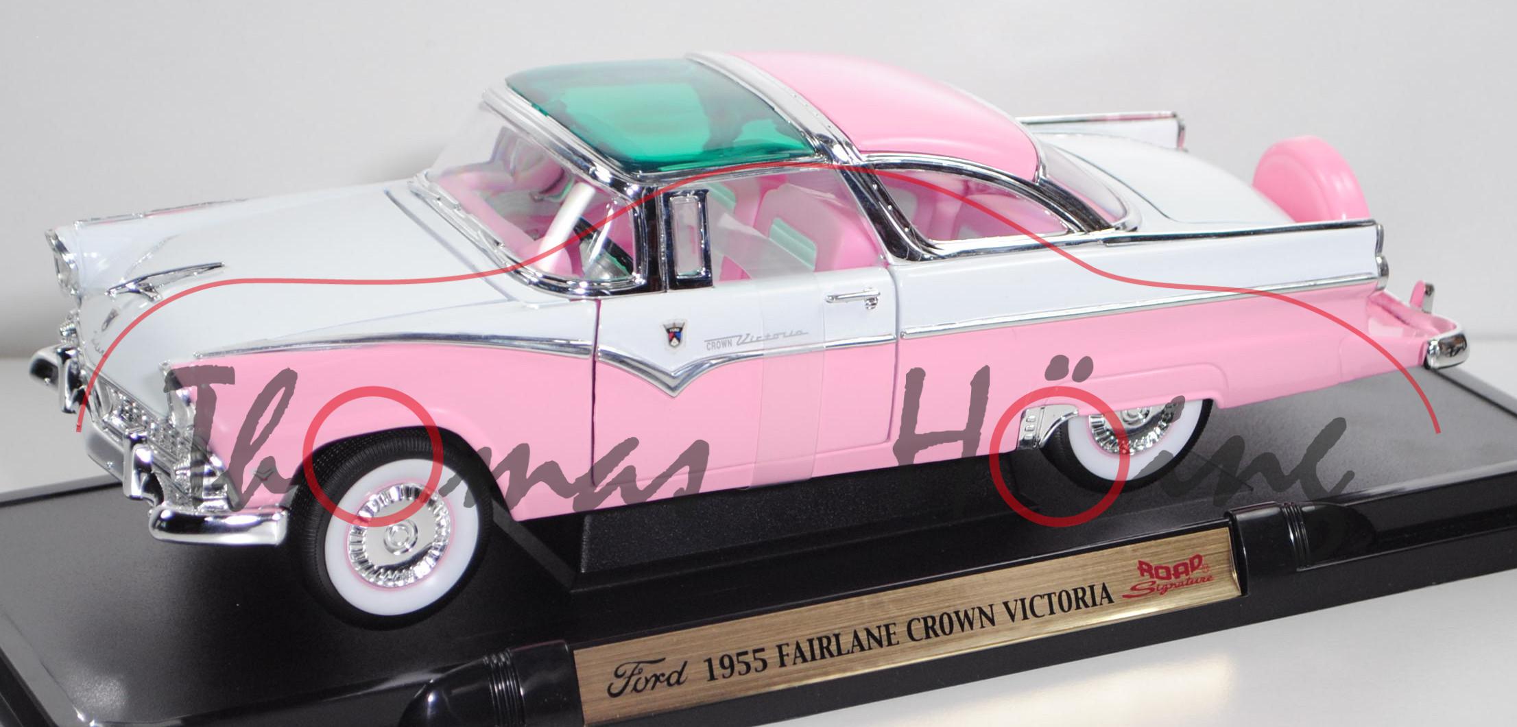 Ford Fairline Crown Victoria Skyliner (Bauj. 55), tropical rose, ROAD Signature / Yatming, 1:18, mb