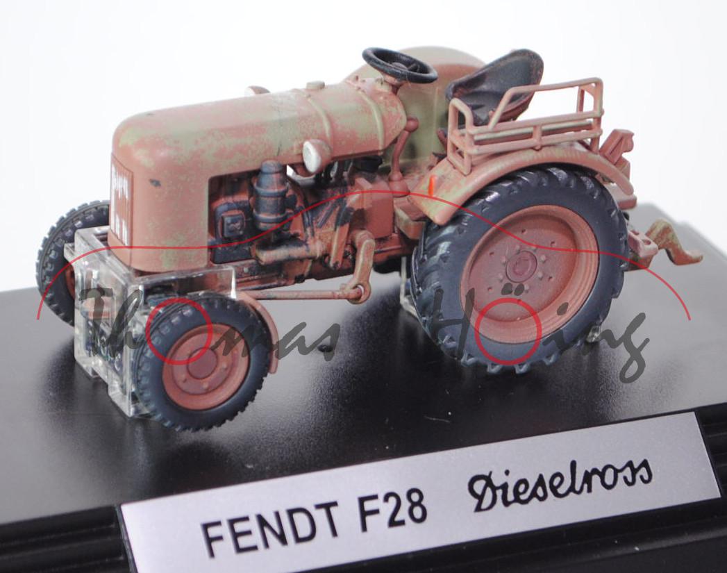 Fendt Dieselross F28, resedagrün/rotbraun, gealterte Ausführung, SIKU FARMER CLASSIC+, 1:32, PC-Box,