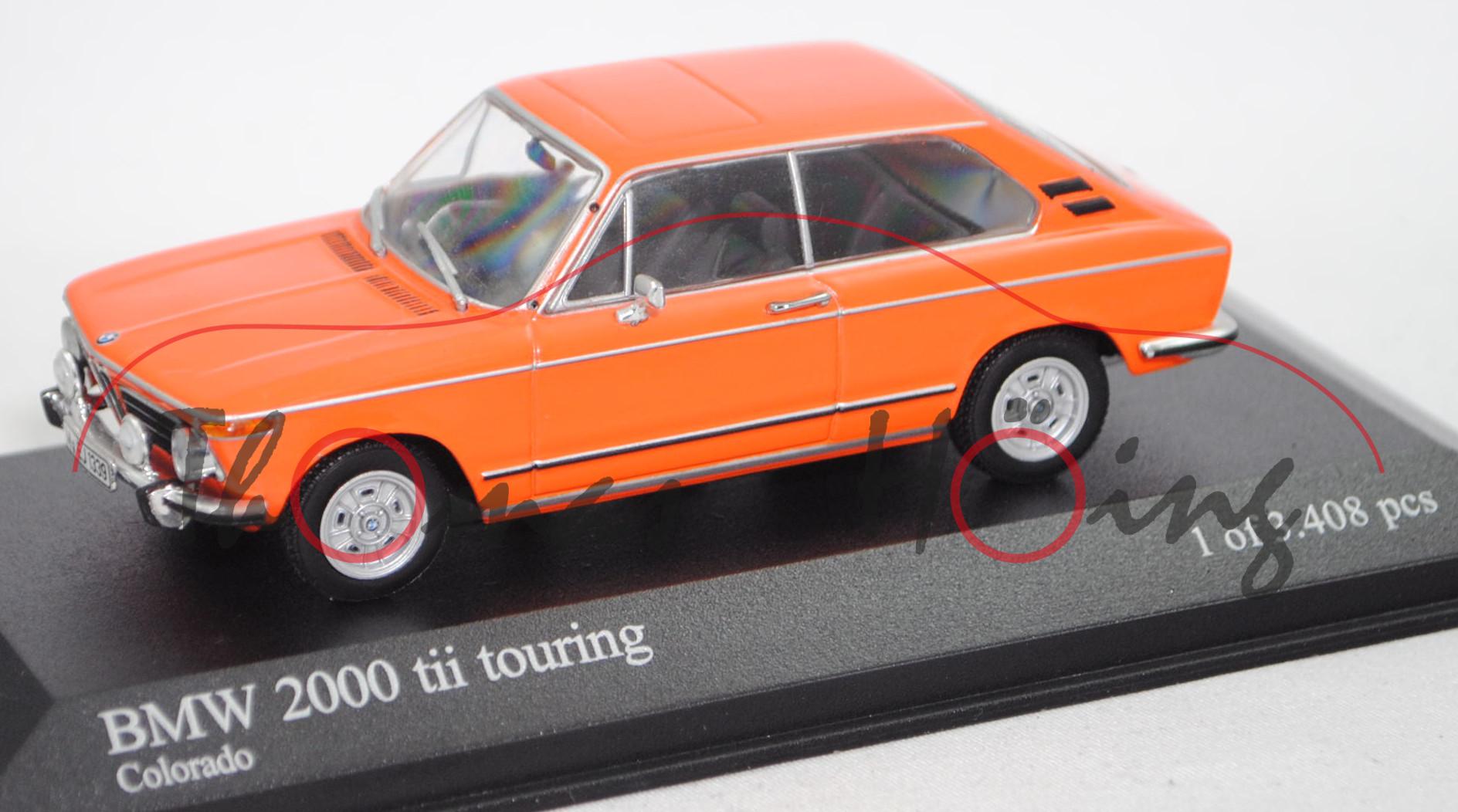 BMW touring 2000 tii (BR 114 oder 02-Serie, Modell 1971-1973), colorado, Minichamps, 1:43, PC-Box