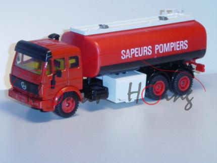 00100 Mercedes SK Heizölwagen, verkehrsrot/schwarz, SAPEURS POMPIERS, LKW12, L11a, F