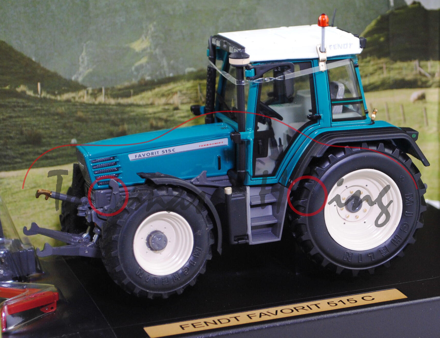 Fendt FAVORIT 515 C (Mod. 1995-1999) Vorführschlepper, karibikblau, weise-toys by HOLLAND OTO, 1:32, mb (Limited)