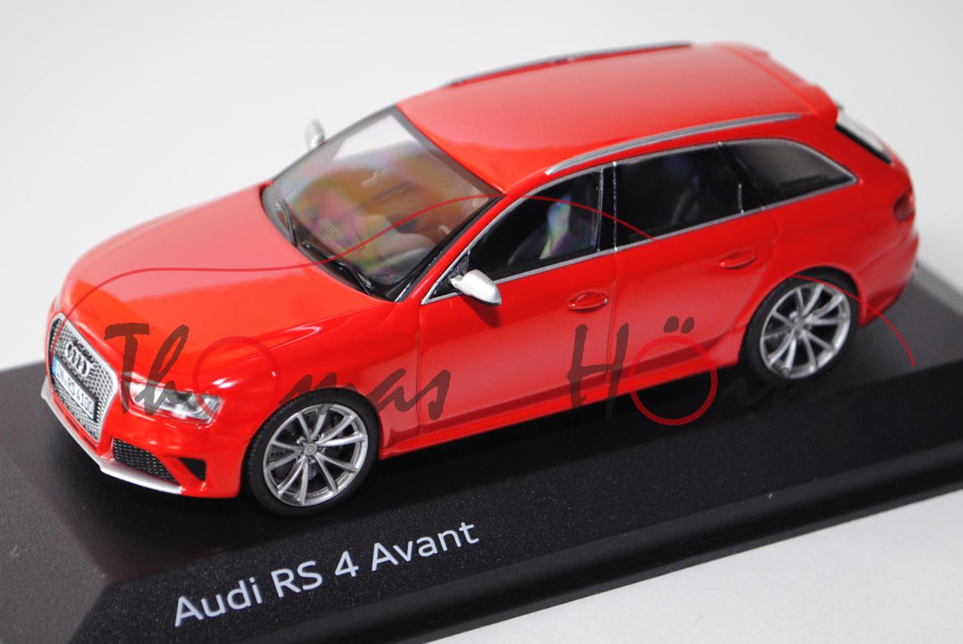 Audi RS4 Avant (B8, Typ 8K, Facelift), Modell 2012-, misanorot, Minichamps, 1:43, Werbeschachtel