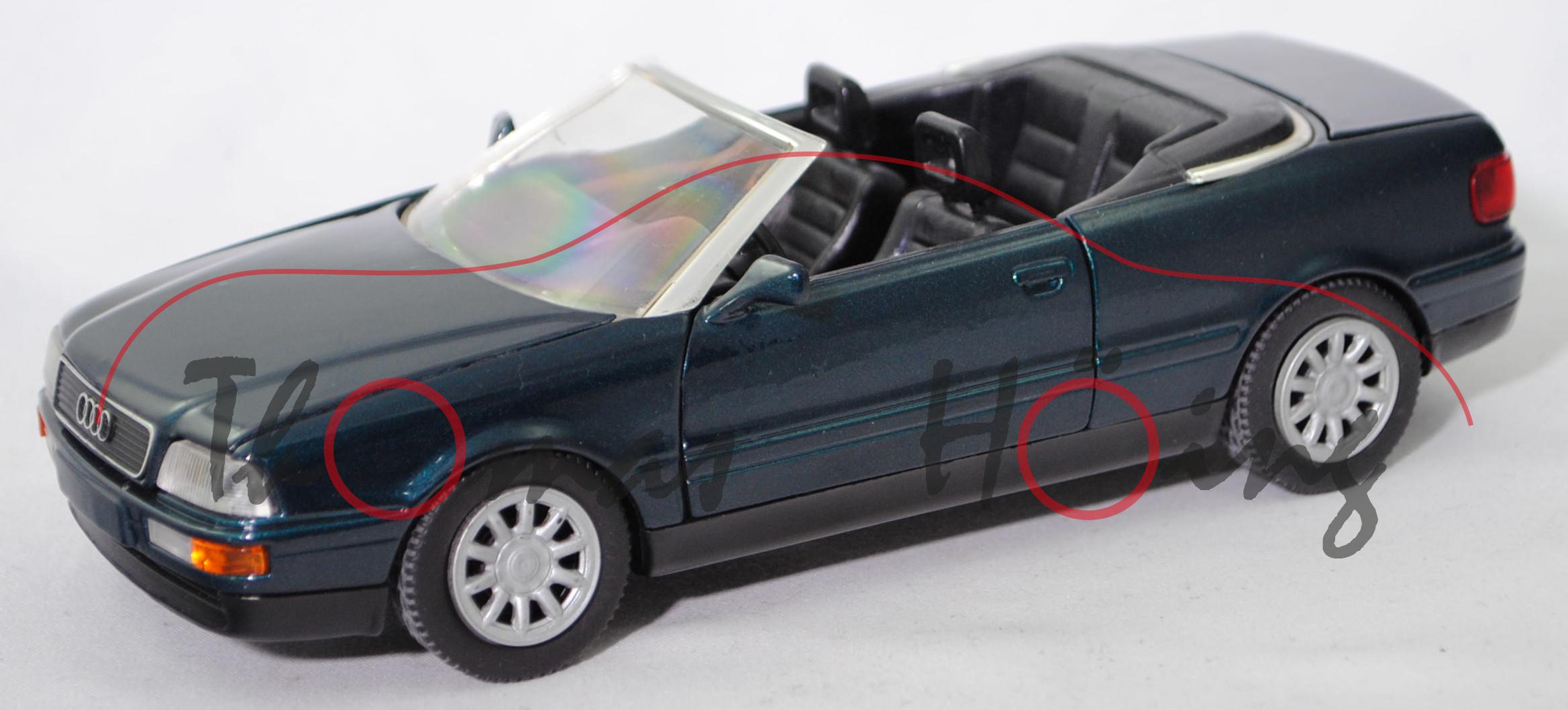 Audi Cabriolet 2.8 E (Baureihe B3, Typ 8G, VFL, Modell 1992-1997), ragusagrün metallic (LY6P), Schabak, 1:24