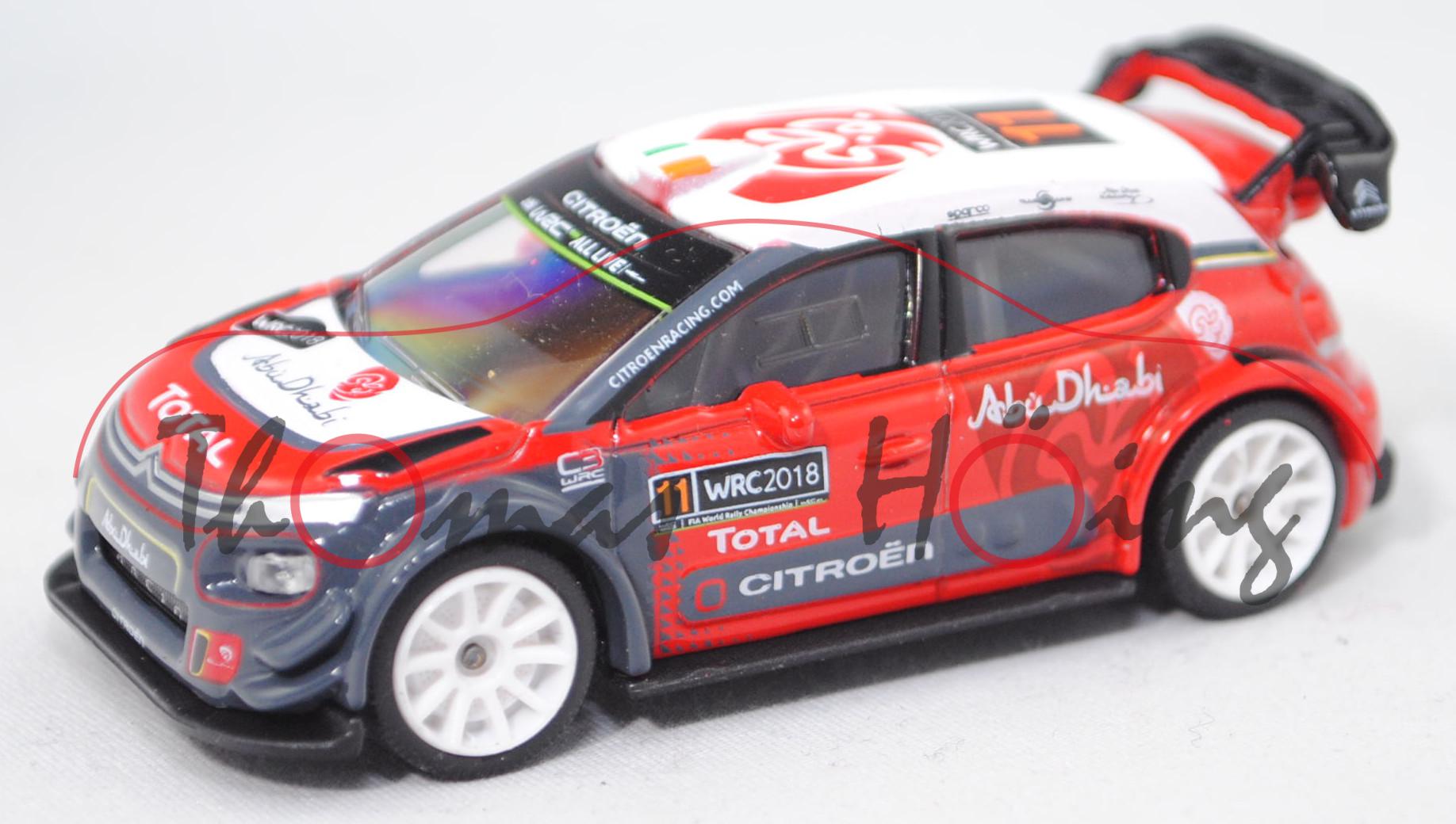 Citroen C3 WRC (Mod. 17-), Rallye WM 2018, Citroen Total Abu Dhabi WRT, Nr. 11, majorette, 1:61, mb