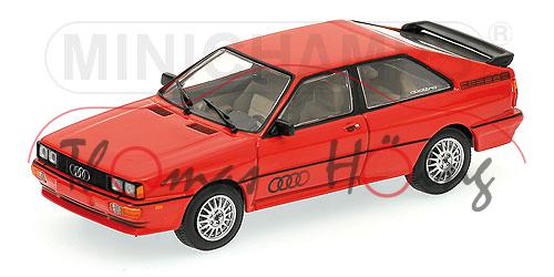 Audi Quattro (B2, Typ 85Q, Modell 1980-1982, Baujahr 1981), venusrot, Minichamps, 1:43, PC-Box