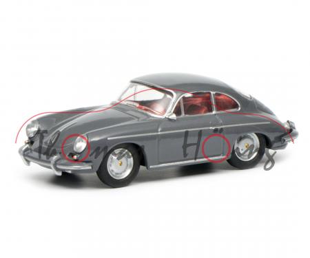 Porsche 356 2000 GS Carrera 2 Coupé (Typ 356 B, Modell 1962-1963), schiefergrau, Schuco, 1:64, mb