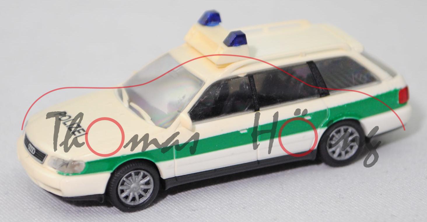 Audi A6 Avant / Audi A6 Avant 2.0 (C4, Modell 1994-1997) Polizei Bayern, weiß/grün, Rietze, 1:87, mb