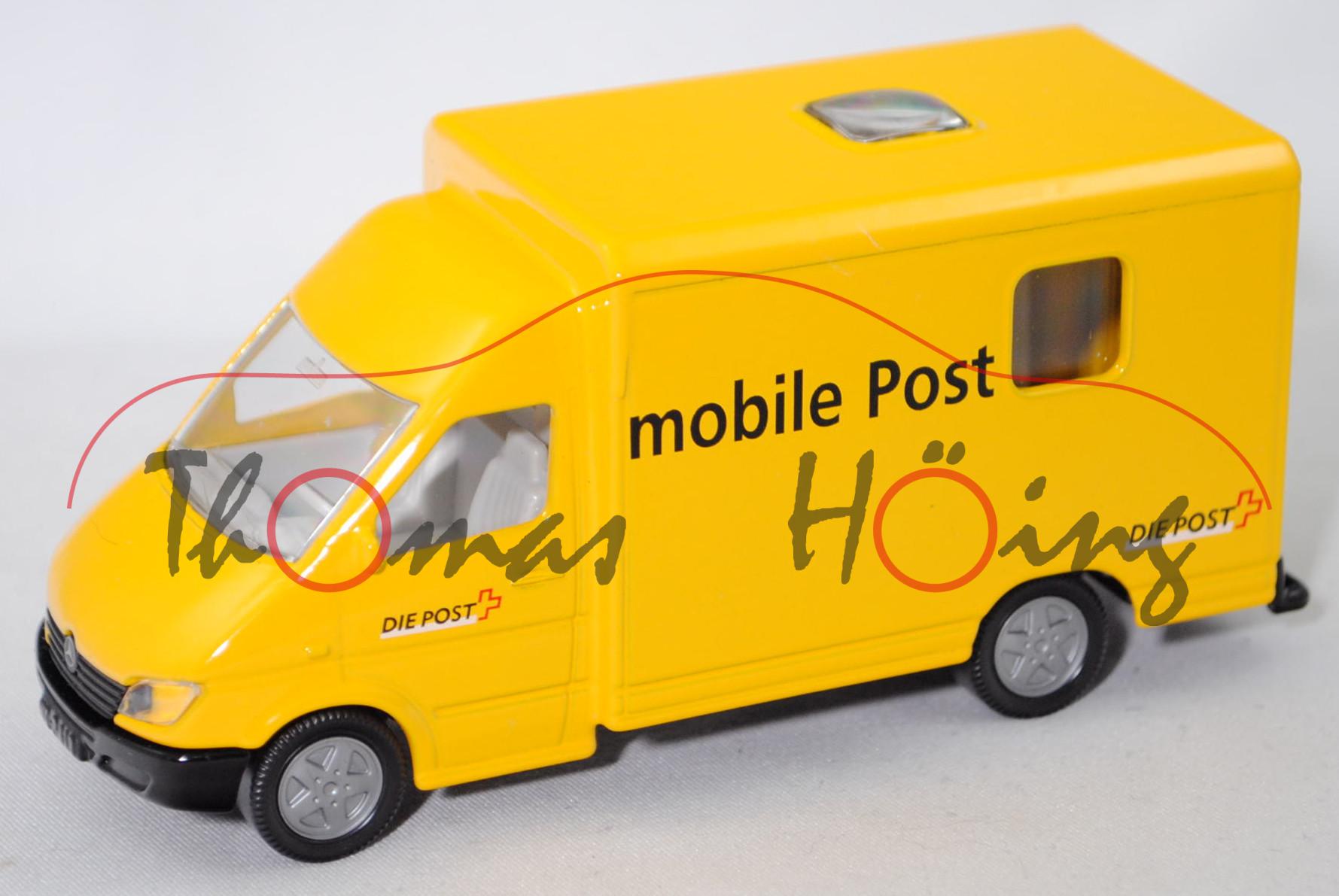 03900 CH Mercedes-Benz Sprinter (Mod. 00-02) Paketdienst, gelb, DIE POST / mobile Post, SIKU, L15