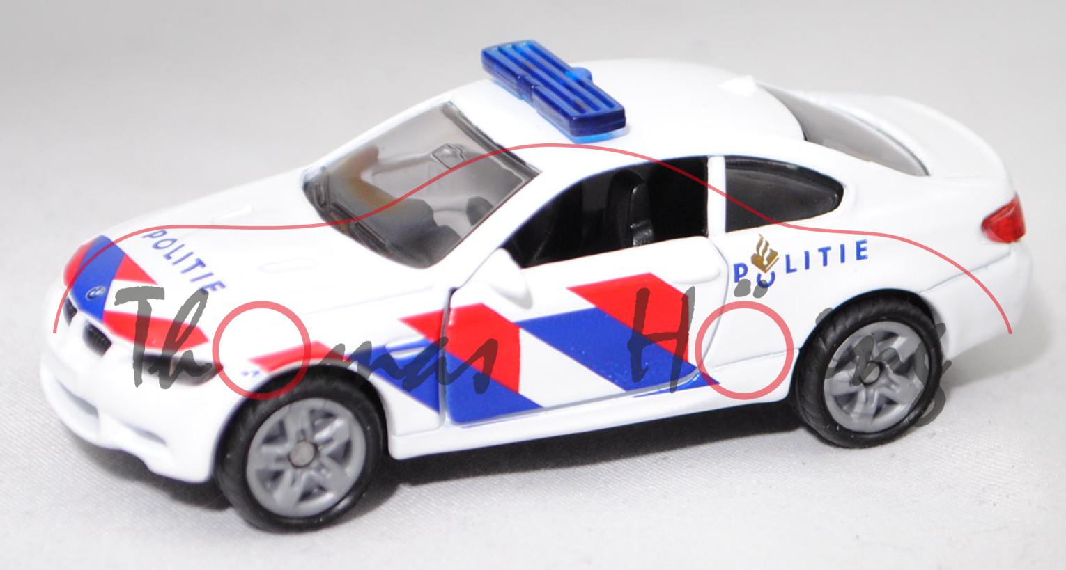 00300 NL BMW M3 Coupé (E92, Modell 2010-2013) Dutch Police, reinweiß, POLITIE, SIKU, 1:58, P29e