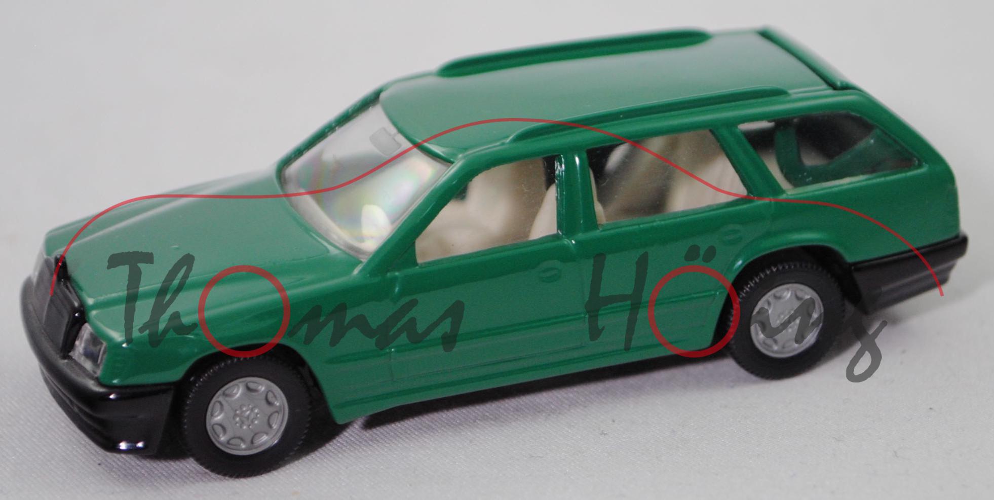 00016 Mercedes-Benz 300 TE (S 124, Modell 1985-1986), türkisgrün, Chassis schwarz, Hong, SIKU, 1:55