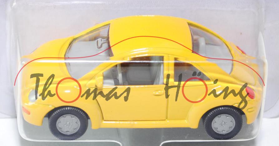 00000 VW New Beetle 2.0 (Typ 9C, Modell 1998-2001), verkehrsgelb, innen lichtgrau, Lenkrad lichtgrau