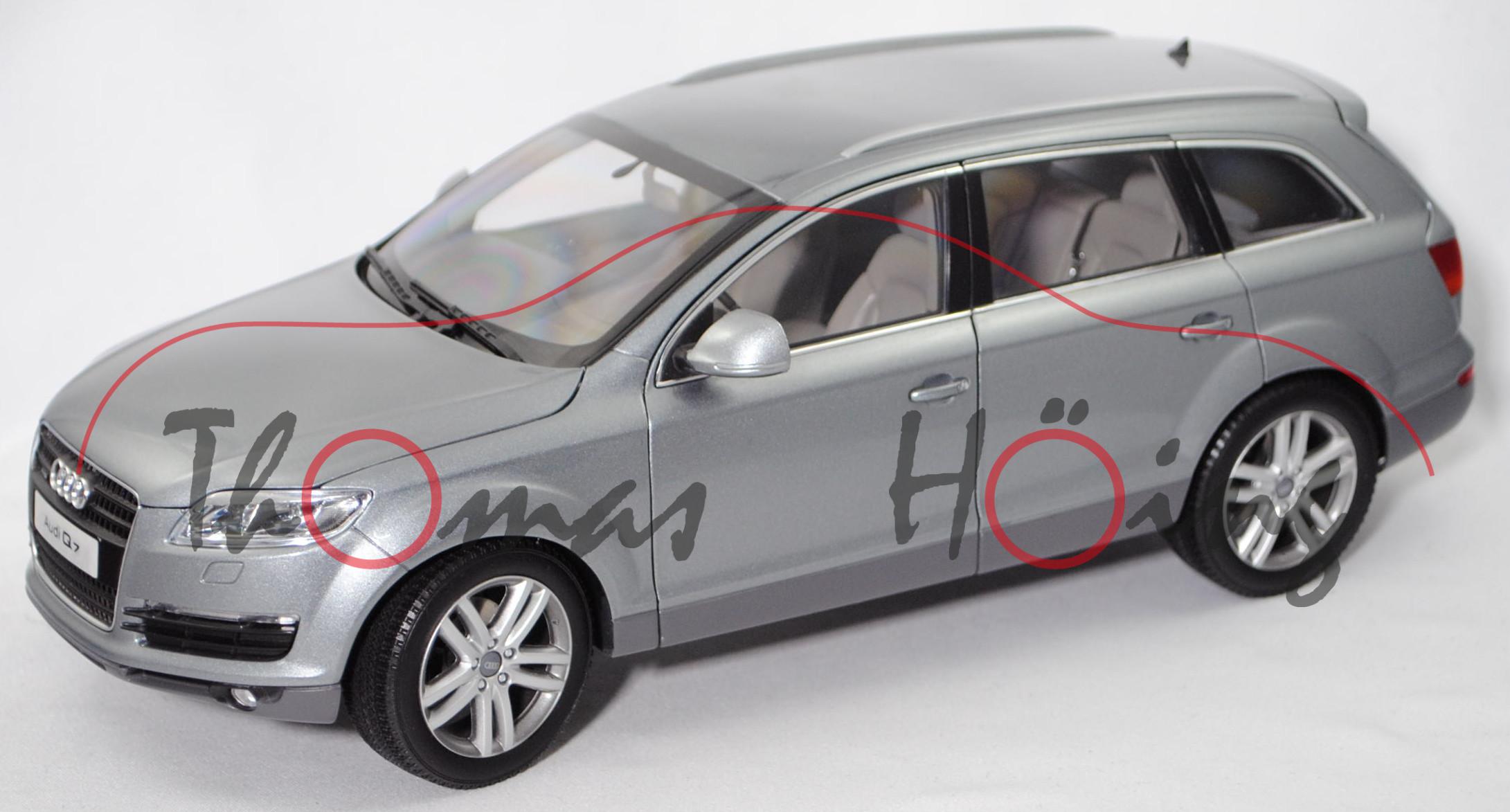 Audi Q7 4.2 FSI quattro (1. Gen., Typ 4L, Vorfacelift, Mod. 05-09), quarzgrau metallic, Kyosho, 1:18