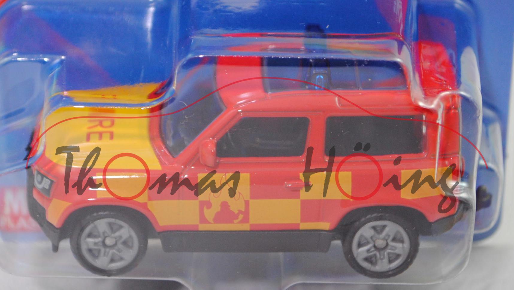 00000 Land Rover Defender 90 S P400 AWD (Typ L663, Mod. 20-) Feuerwehr, rot, SIKU, 1:59, P29e