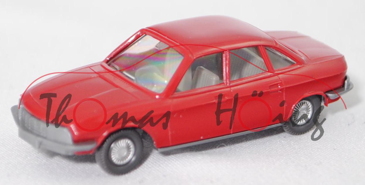 003e NSU Ro 80 (Typ 80, Modell 1967-1972, Bj. 1967), rubinrot, innen dunkelbraunweiß, Wiking, 1:87