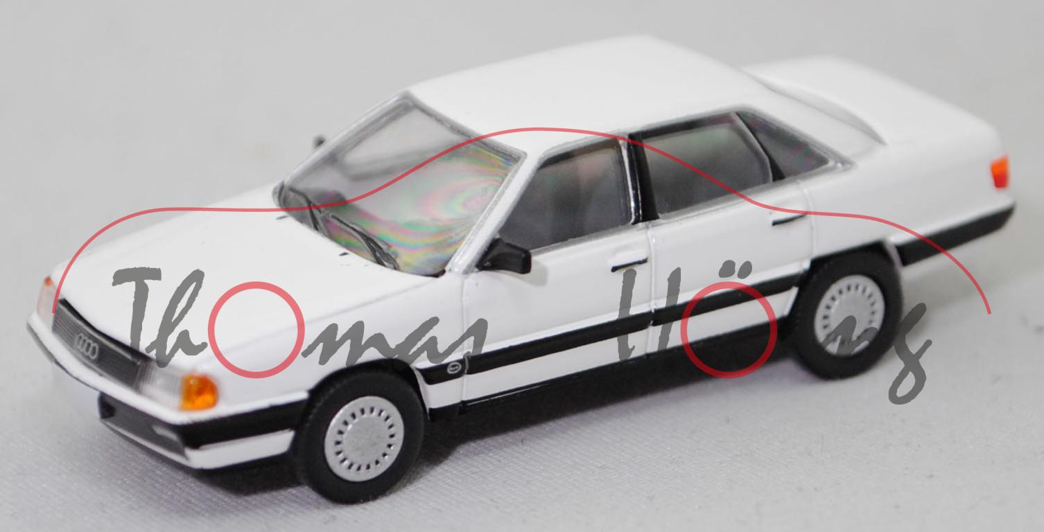 Audi 100 (3. Generation, Baureihe C3, Typ 44, Vorfacelift (VFL), Modell 1982-1987), alpinweiß (L90E), Premium ClassiXXs®, 1:87, mb