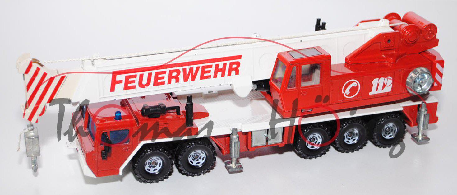 Faun Hydraulischer Kran, verkehrsrot/reinweiß, FEUERWEHR C112, Volvo11, Spiegel rechts abgebrochen, 