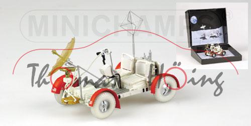 LVR Moon Car Apollo 15 (Mondauto), Modell 1971, cremeweiß, mit 2 Astronauten, Minichamps, 1:43, mb