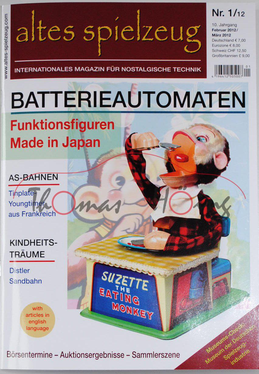 altes spielzeug, Heft 1, Februar 2012 / März 2012, Inhalt: u.a. Batterieautomaten und Museums Check