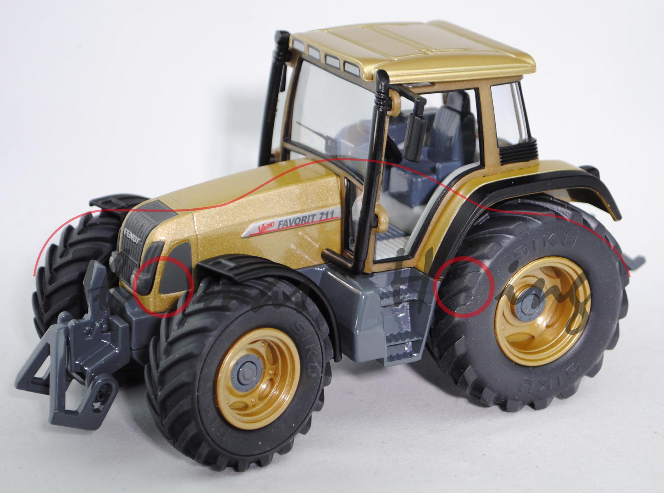 Fendt Favorit 711 Vario Traktor (Modell 1999-2003), goldmetallic/basaltgrau, D-Nummernschild LU-MA 5