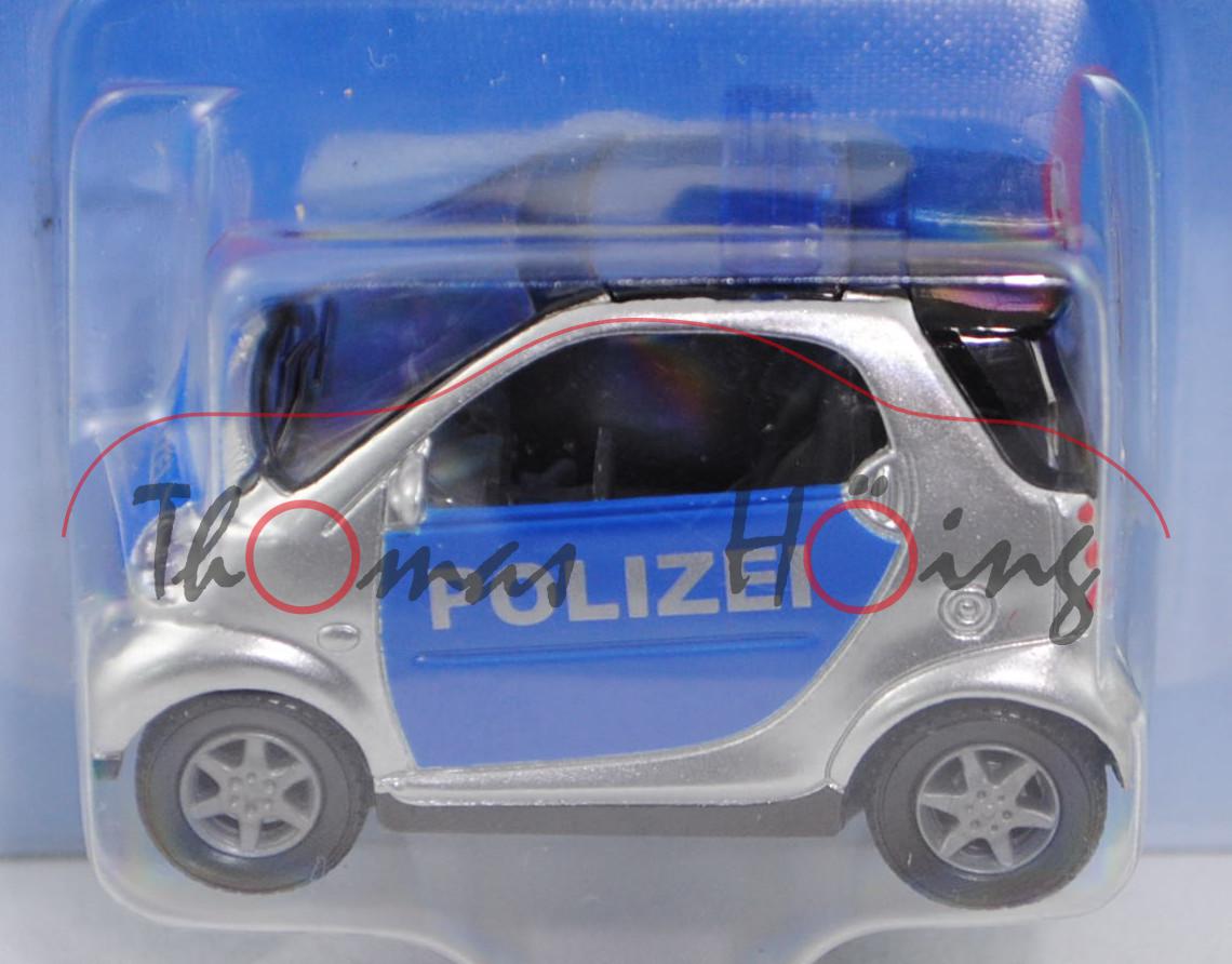 00000 Smart fortwo Coupé (Typ C 450, Modell 1998-2002) Polizei, weißaluminiummetallic/hell-ultramari