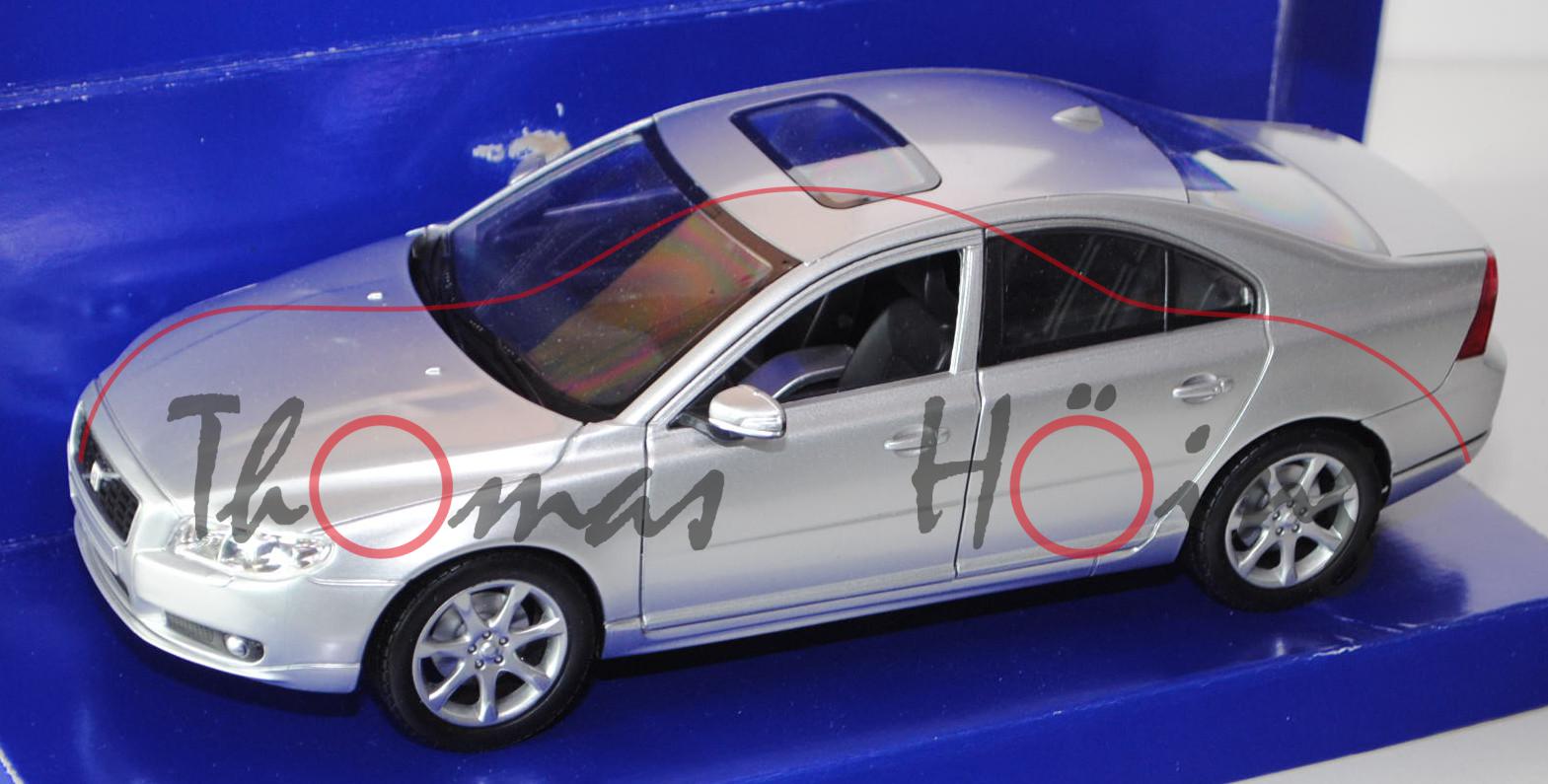 Volvo S80 T6 AWD (Typ AS), Modell 2007-2009, silber, Türen zu öffnen, mit Friktion Power, POWCO TOYS