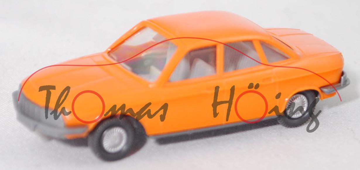 003f NSU Ro 80 (Typ 80, Modell 1967-1972, Baujahr 1967), orangegelb, innen silbergrau, Wiking, 1:87