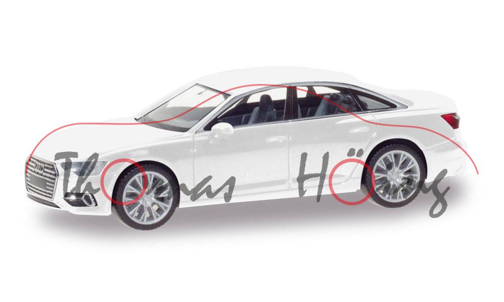 Audi A6 (5. Generation Audi A6, Baureihe C8, Typ 4K / F2, Modell 2018-), ibisweiß, Herpa, 1:87, mb