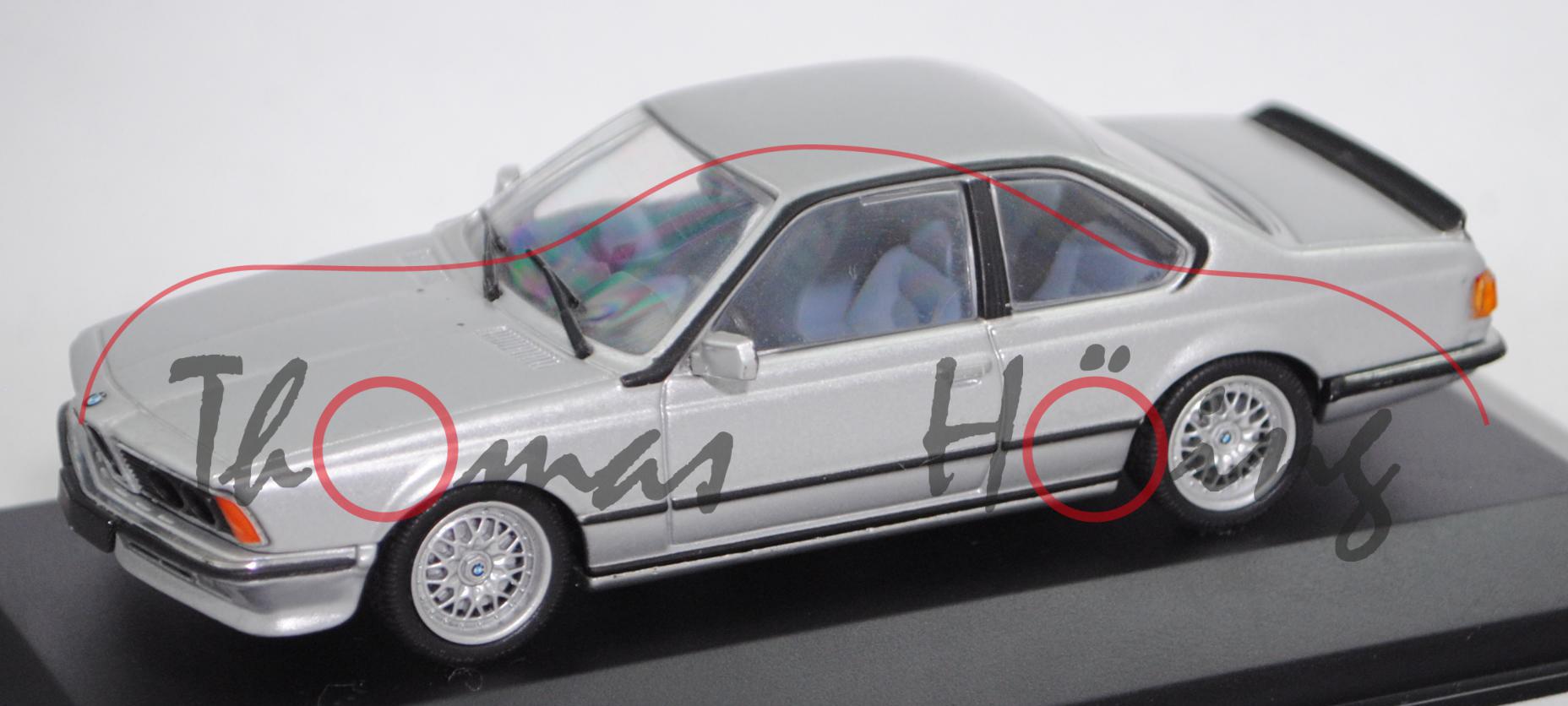 BMW 635 CSi (E24, Typ BMW 6 CS/1, Facelift 1, Mod. 1982-1987), polaris met. , Minichamps, 1:43, mb