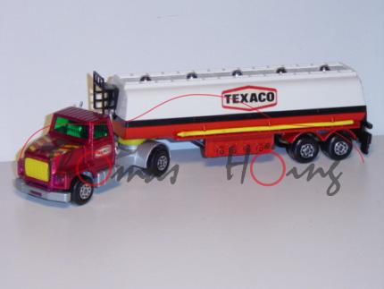 Ford LT 5 Articulated Tanker, dunkelrotmetallic/silbergraumetallic/cremeweiß/verkehrsrot, TEXACO, Ma