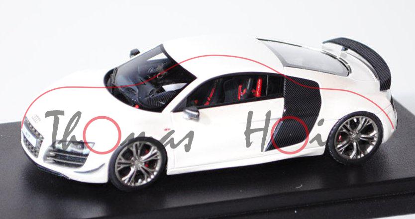 Audi R8 GT, Mj. 2011, perlmuttweißmetallic, Looksmart Models (Handarbeitsmodell), 1:43, PC-Box, limi