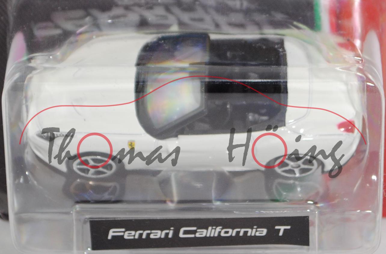 Ferrari California T (Modell 2014-), bianco avus, Bburago FERRARI RACE & PLAY, 1:64er Serie, Blister