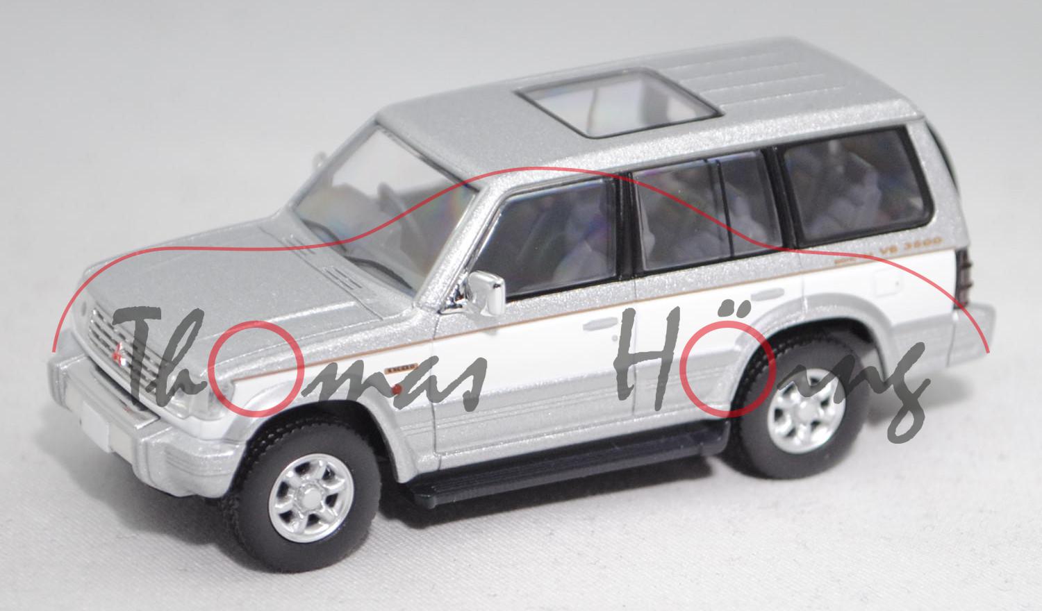 Mitsubishi Pajero 3500 V6 Super Exceed-Z (5-türer, V20, Mod. 94-97), silber/weiß, TOMYTEC, 1:64, mb