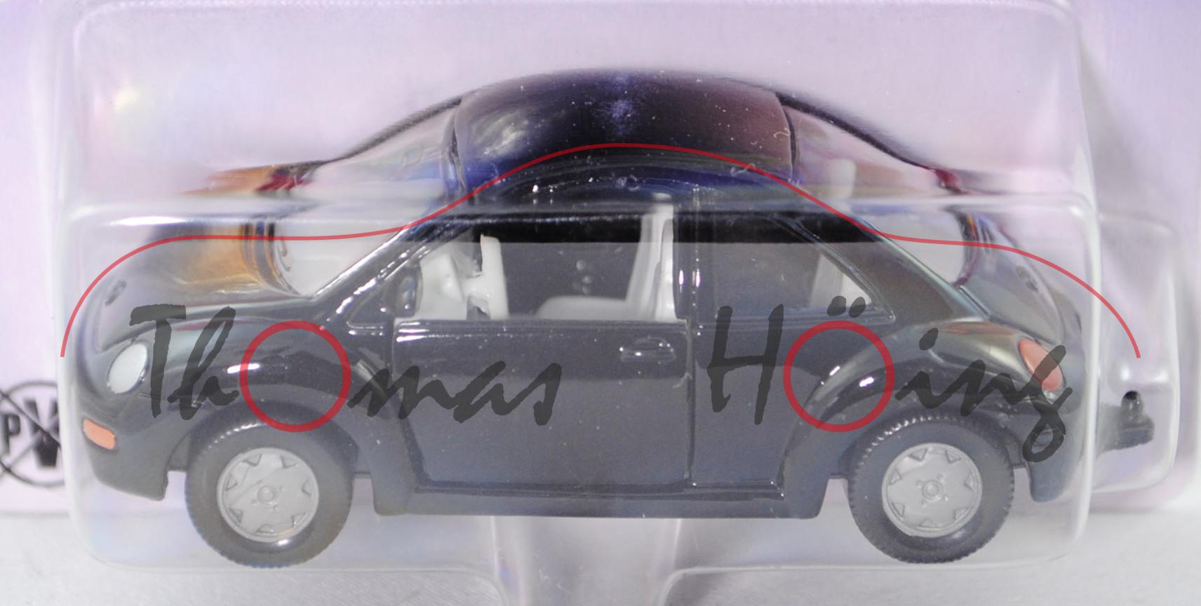 00001 VW New Beetle 2.0 (Typ 9C, Modell 1998-2001), schwarz, innen lichtgrau, Lenkrad lichtgrau, mit