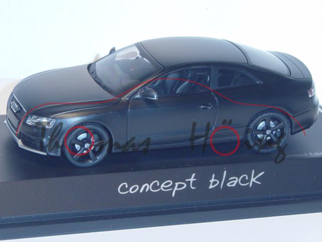 Audi RS 5 concept black, Mj. 2010, mattschwarz, Schuco, 1:43, PC-Box