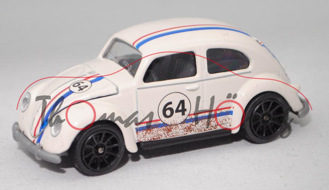 VW Beetle / Käfer Standardlimousine (Typ 11, Mod. 53-57) Racing, perlweiß, 64, majorette, 1:64, mb