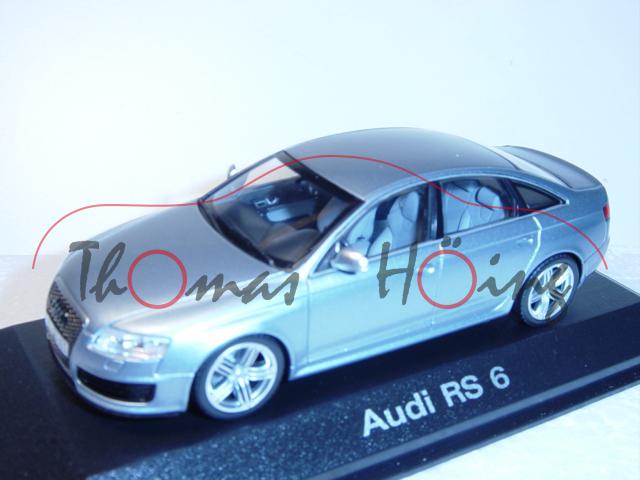 Audi RS6 (C6, Typ 4F), Modell 2008-2010, monzasilber, Minichamps, 1:43, Werbeschachtel