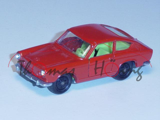 Fiat 850 Sport-Coupe, feuerrot, innen leuchtgrün, Lenkrad leuchtgrün, mit Armaturenbrett, Fac, R3, P