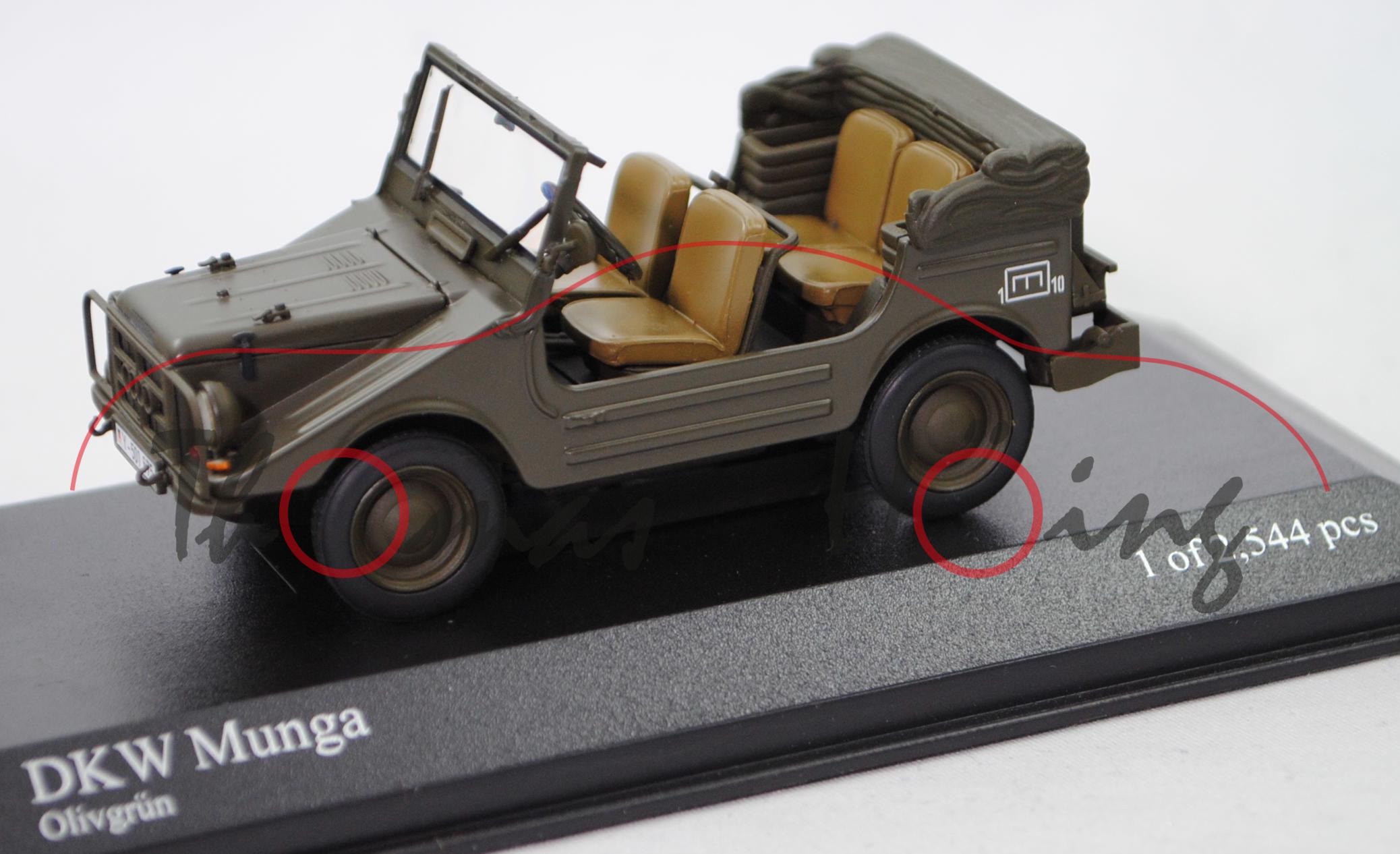 AUTO UNION-DKW MUNGA F91/4 900 (Mod. 1955-1958) Bundeswehr, grün, Minichamps, 1:43, PC-Box