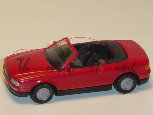 Audi Cabriolet 2.3E (B4, Typ 8G, Modell 1991-1994), verkehrsrot, innen schwarz, Lenkrad schwarz, B6,