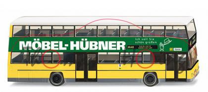 MAN Doppeldeckbus D 89, Modell 90er Jahre, BVG-gelb, MÖBEL-HÜBNER, Wiking, 1:87, mb