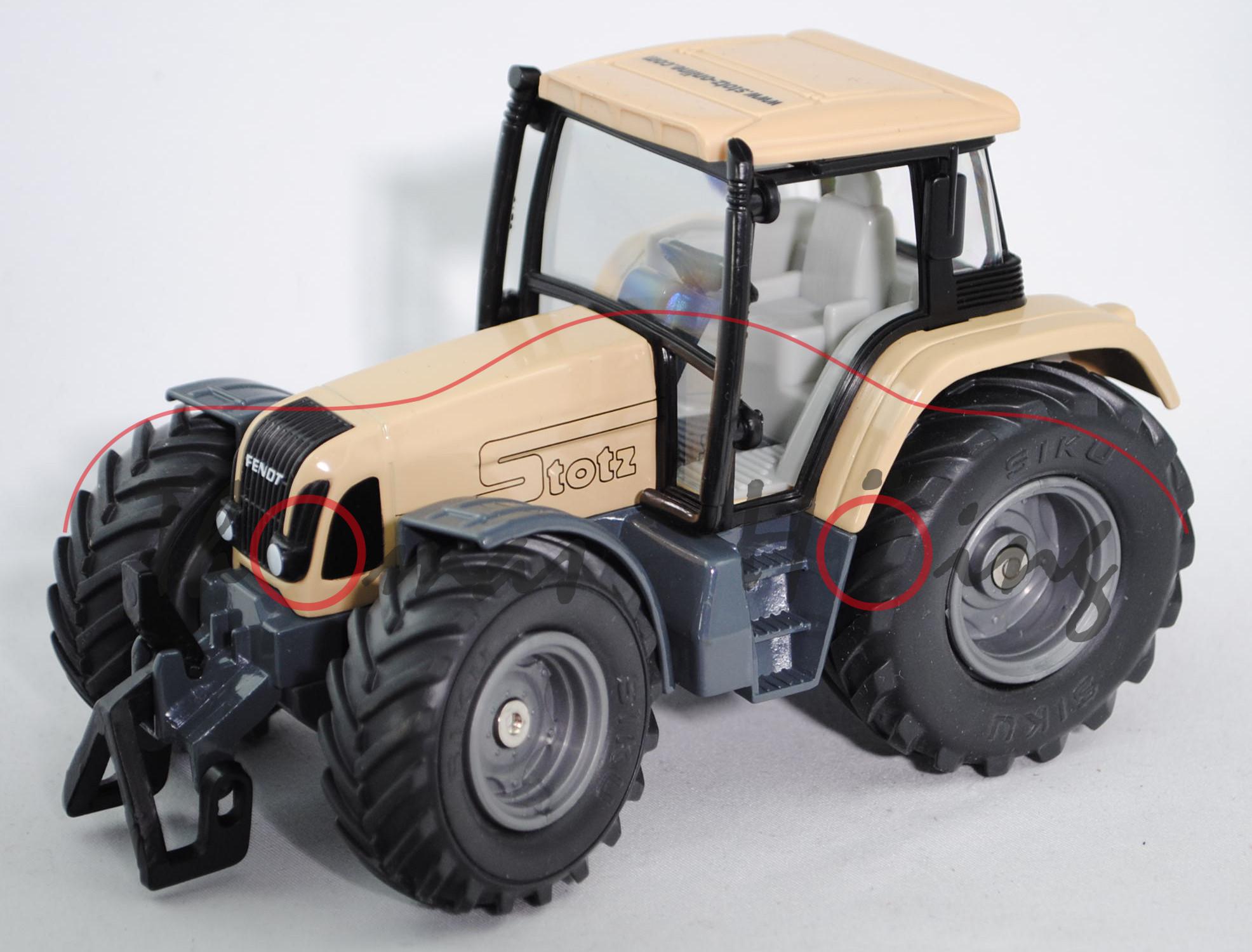 Fendt Favorit 716 Vario Traktor (Modell 1998-2003), hell-beige/schwarz/beige/blaugrau, Dach hell-bei