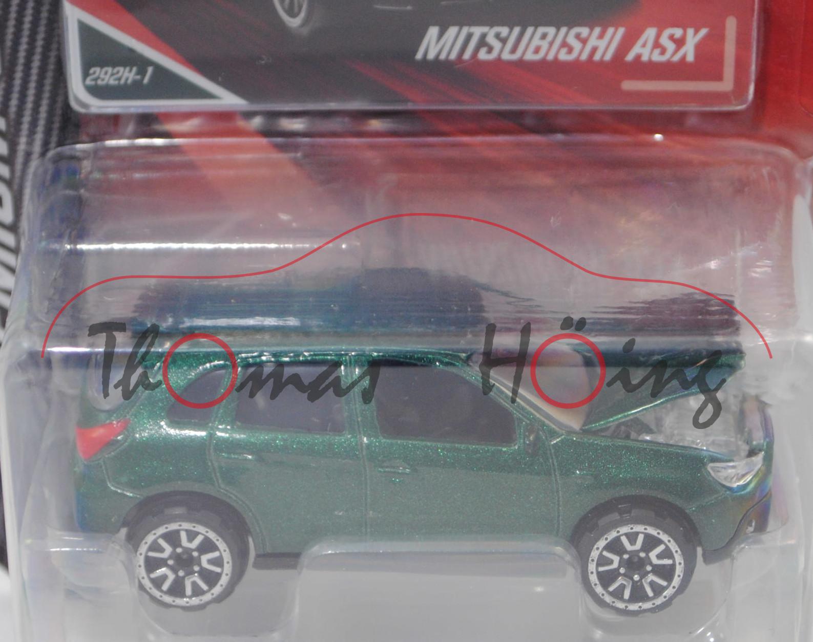 Mitsubishi ASX INVITE 1.8 DI-D 4WD (GA, Mod. 2010-2012), moosgrünmetallic, majorette, 1:57, Blister